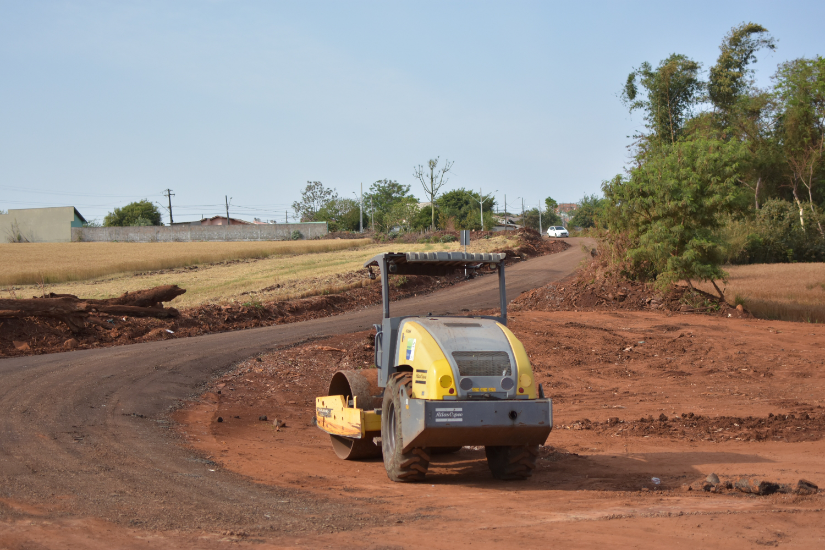grader working on construction site